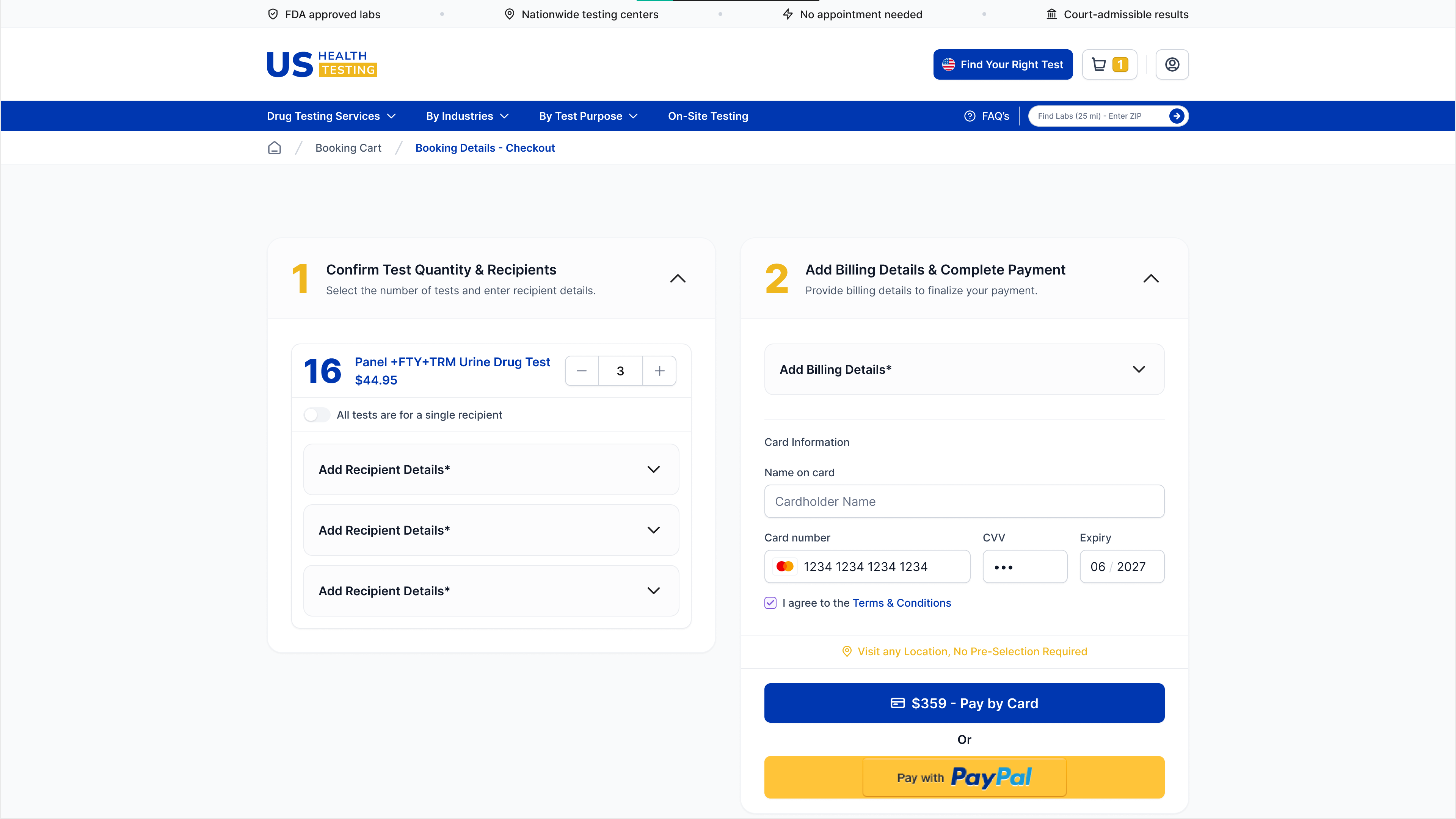 Streamlined checkout interface